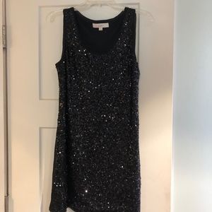 Ann Taylor Loft Black Sequined Dress